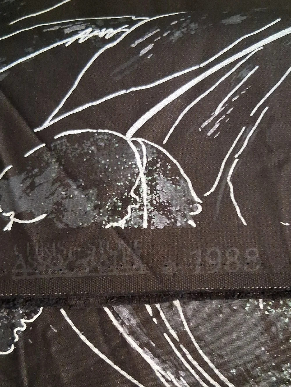 Home Dec Fabric Black Floral Tulip Print Fabric Yardage From Vintage Chris Stone